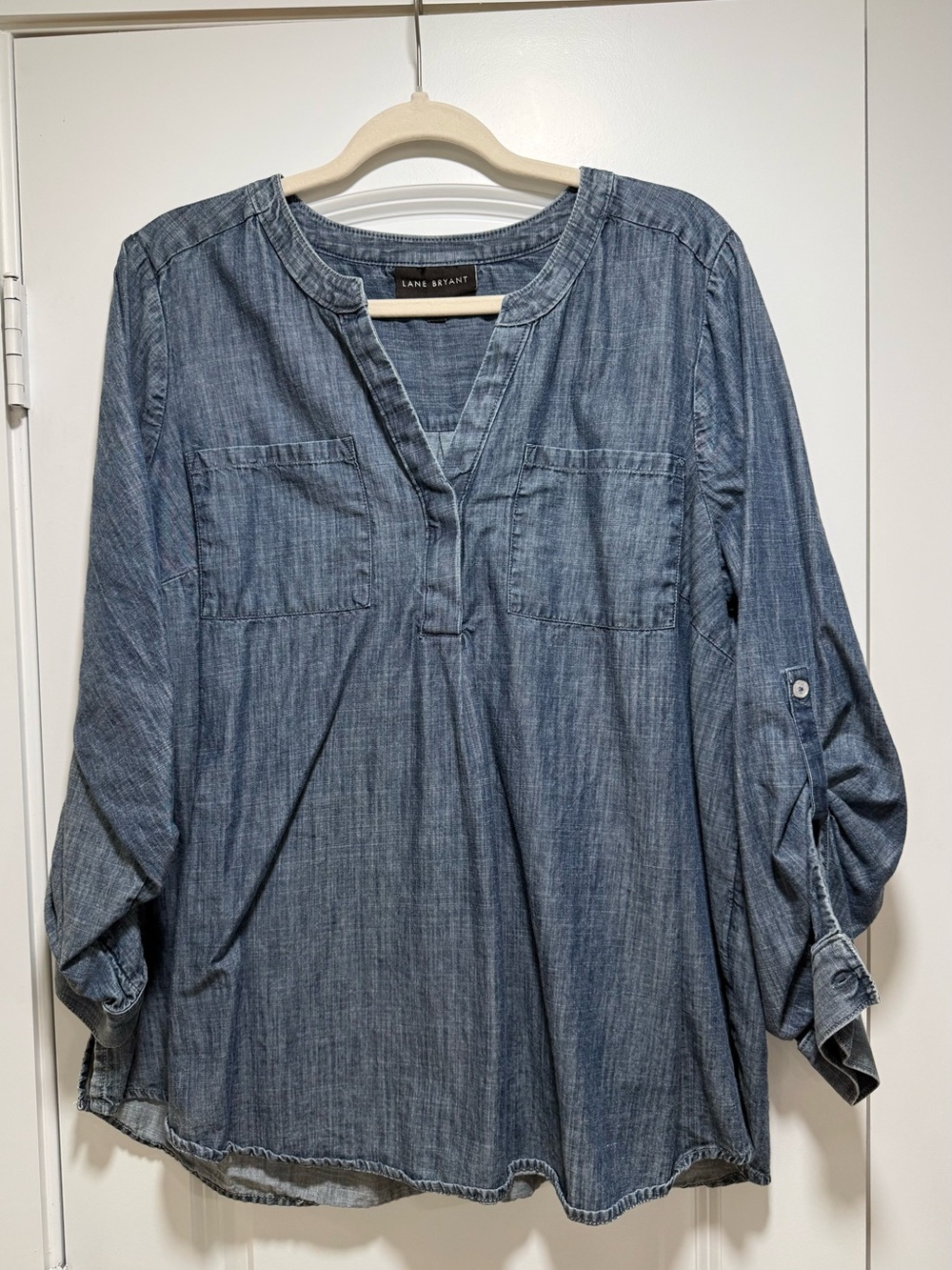 Lane Bryant Lightweight Chambray Tunic - Denim Blue